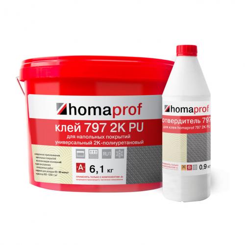Аксессуары  Универсальный двухкомпонентный полиуретановый клей для напольных покрытий Homaprof 797 2K PU 14 кг