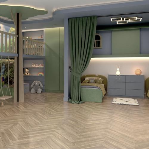 Массивная доска Damy Floor Английская Ёлочка Натуральный