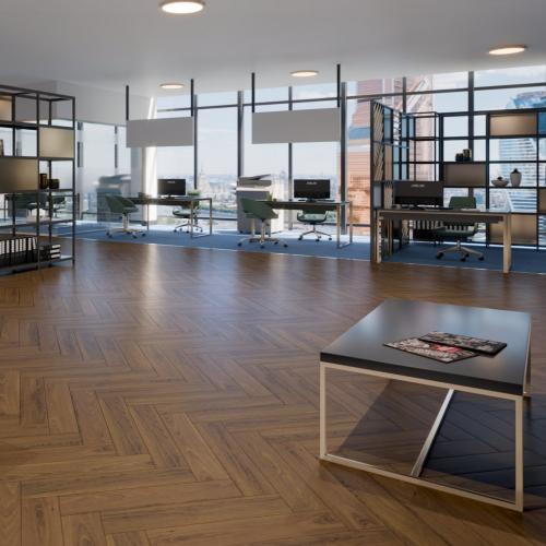 Массивная доска Damy Floor Английская Ёлочка Ореховый