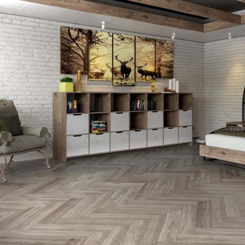 Массивная доска Damy Floor Английская Ёлочка Скандинавский