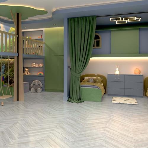 Массивная доска Damy Floor Английская Ёлочка Ванильный