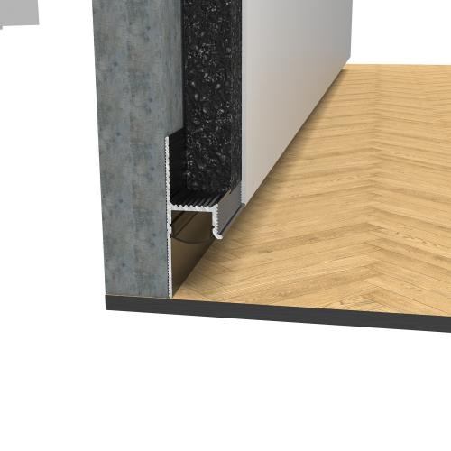 Плинтус Диал Напольный Алюминиевый 2333 Скрытый для пола с подсветкой и рассеивателем