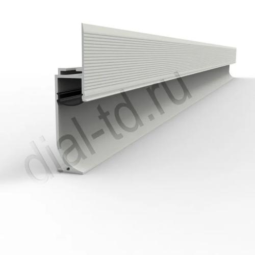 Плинтус Диал Напольный Алюминиевый 2337 Скрытый для пола с подсветкой радиусный 6 м Белый