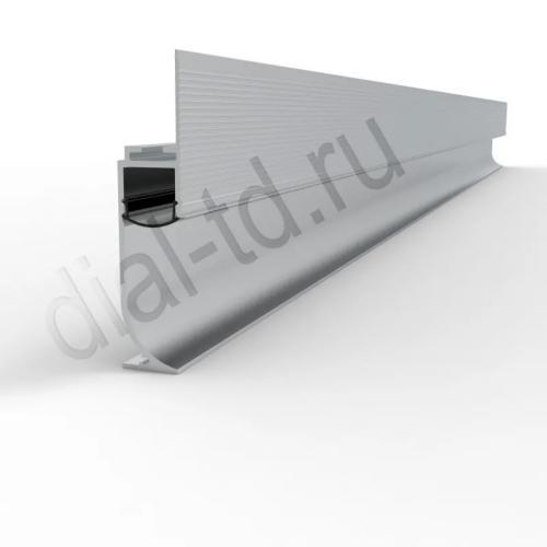 Плинтус Диал Напольный Алюминиевый 2337 Скрытый для пола с подсветкой радиусный 6 м Серебро