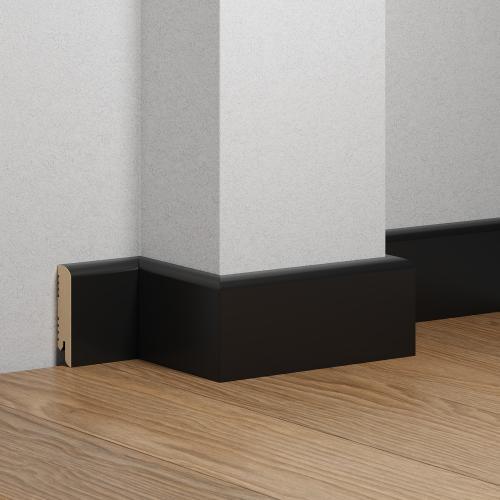 Плинтус Ликорн Напольный Цветной К-02 Глубокий черный 70х16х2050 мм