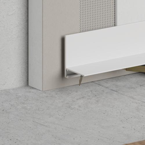 Плинтус Ликорн Скрытый плинтус / Теневой профиль C-05.25.4 Белый, L-образный, микро