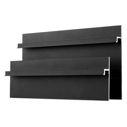 Плинтус Ликорн Скрытый плинтус / Теневой профиль C-08.2.3 Чёрный, алюминиевый со световым каналом
