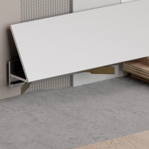 Плинтус Ликорн Скрытый плинтус / Теневой профиль С-05.25.2 Y Серебристый, угловой, микро