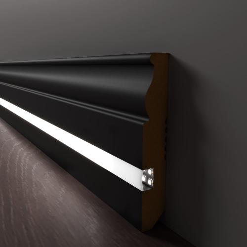 Плинтус Luxury Wood Decor c LED подсветкой Флорида Цветной, эмаль RAL/NCS