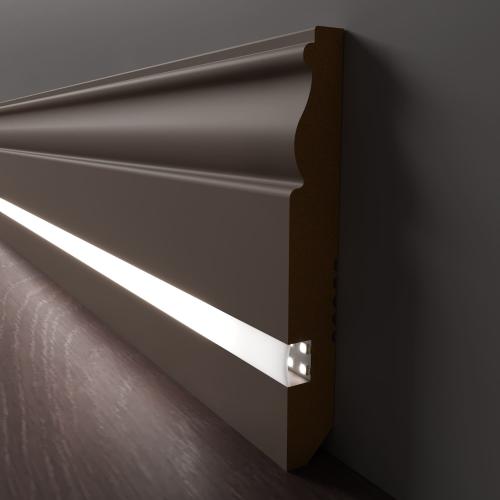 Плинтус Luxury Wood Decor c LED подсветкой Кентукки Цветной, эмаль RAL/NCS