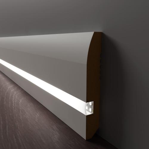 Плинтус Luxury Wood Decor c LED подсветкой Мериленд Цветной, эмаль RAL/NCS