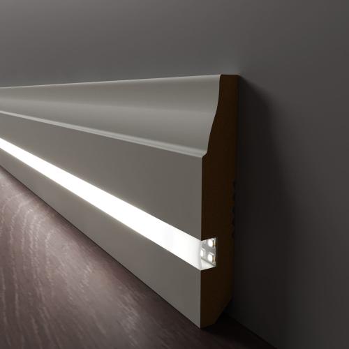 Плинтус Luxury Wood Decor c LED подсветкой Миссури Цветной, эмаль RAL/NCS