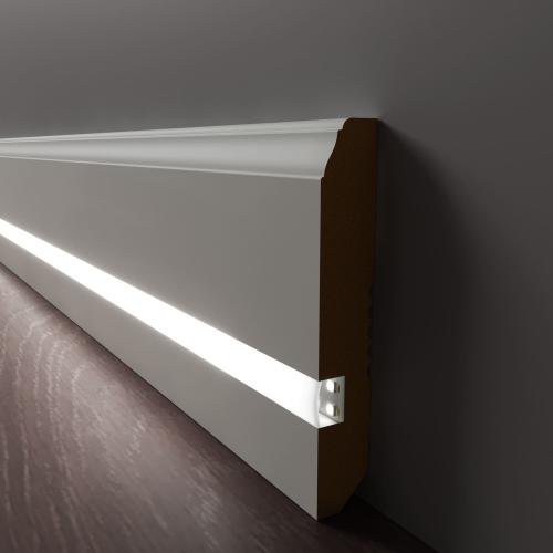 Плинтус Luxury Wood Decor c LED подсветкой Нью Джерси Цветной, эмаль RAL/NCS