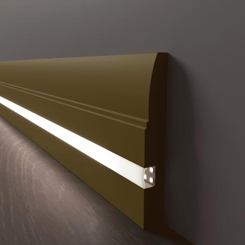 Плинтус Luxury Wood Decor c LED подсветкой Оклахома Цветной, эмаль RAL/NCS