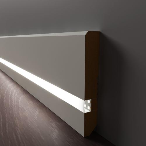 Плинтус Luxury Wood Decor c LED подсветкой Орегон Цветной, эмаль RAL/NCS