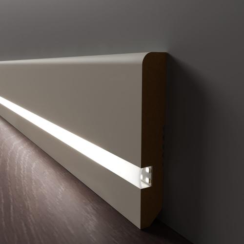 Плинтус Luxury Wood Decor c LED подсветкой Техас Цветной, эмаль RAL/NCS