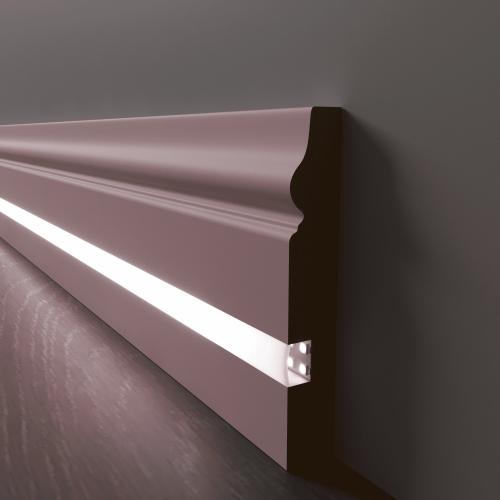 Плинтус Luxury Wood Decor c LED подсветкой Теннесси Цветной, эмаль RAL/NCS