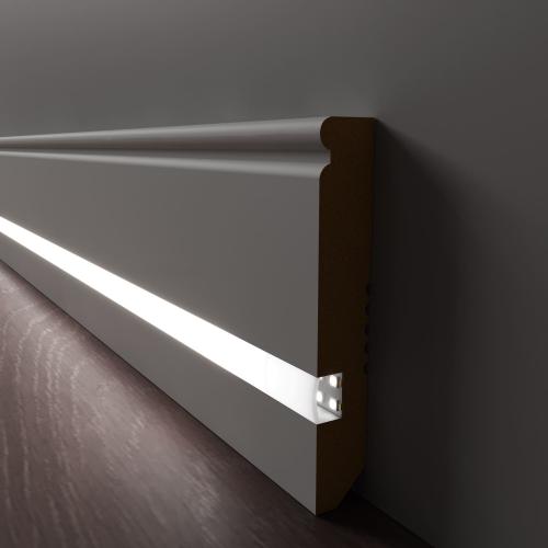 Плинтус Luxury Wood Decor c LED подсветкой Вермонт Цветной, эмаль RAL/NCS