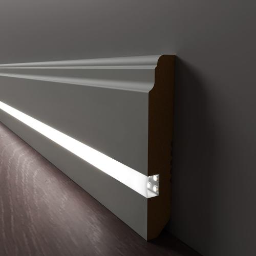 Плинтус Luxury Wood Decor c LED подсветкой Вирджиния Цветной, эмаль RAL/NCS