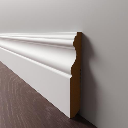 Плинтус Luxury Wood Decor напольный МДФ Айдахо Белый финишная эмаль