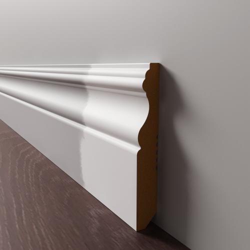 Плинтус Luxury Wood Decor напольный МДФ Айдахо белый под покраску
