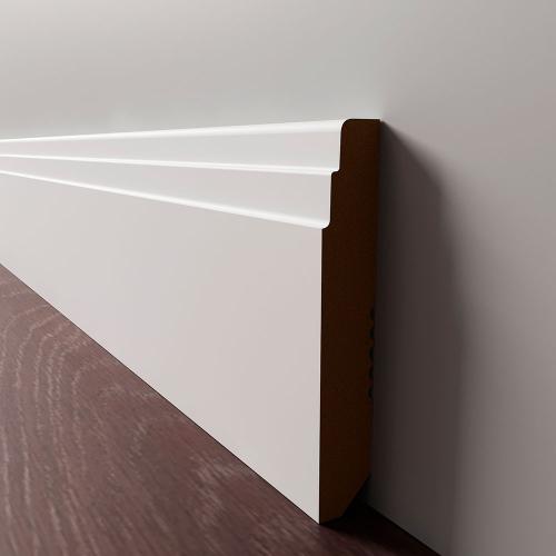 Плинтус Luxury Wood Decor напольный МДФ Аризона Белый финишная эмаль