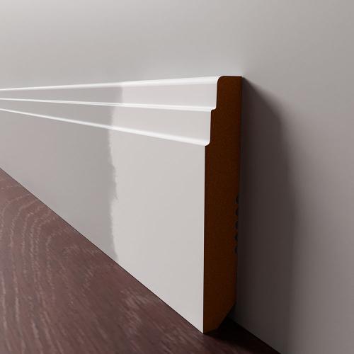 Плинтус Luxury Wood Decor напольный МДФ Аризона белый под покраску