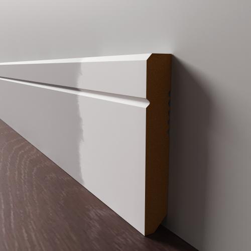 Плинтус Luxury Wood Decor напольный МДФ Арканзас белый под покраску