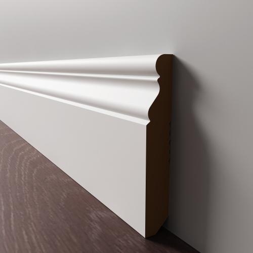 Плинтус Luxury Wood Decor напольный МДФ Джорджия Белый финишная эмаль