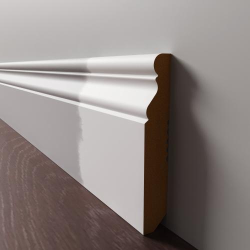 Плинтус Luxury Wood Decor напольный МДФ Джорджия белый под покраску