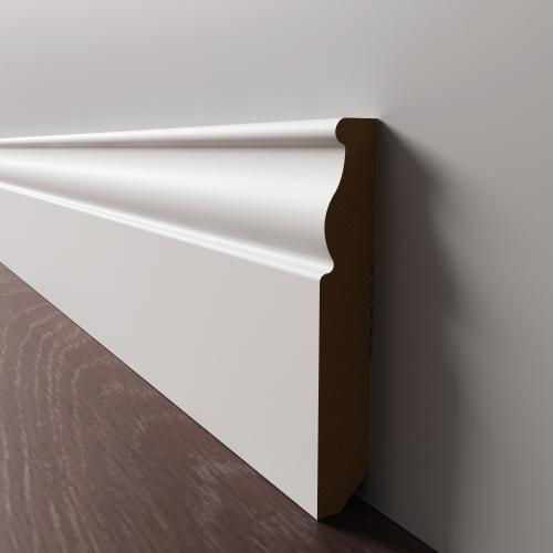 Плинтус Luxury Wood Decor напольный МДФ Флорида Белый финишная эмаль