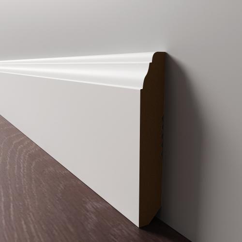 Плинтус Luxury Wood Decor напольный МДФ Индиана Белый финишная эмаль