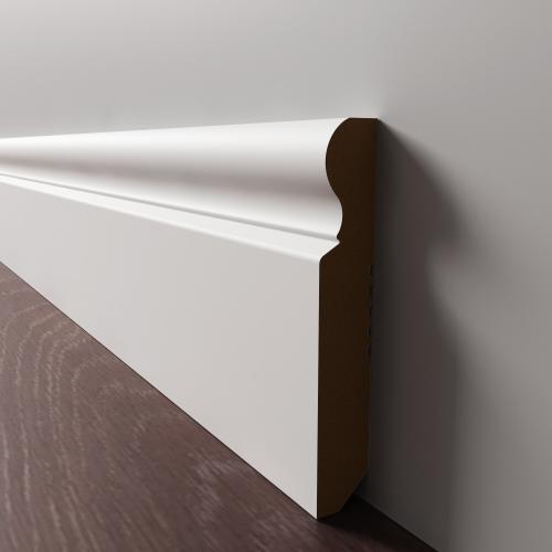 Плинтус Luxury Wood Decor напольный МДФ Калифорния Белый финишная эмаль