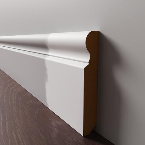 Плинтус Luxury Wood Decor напольный МДФ Калифорния белый под покраску