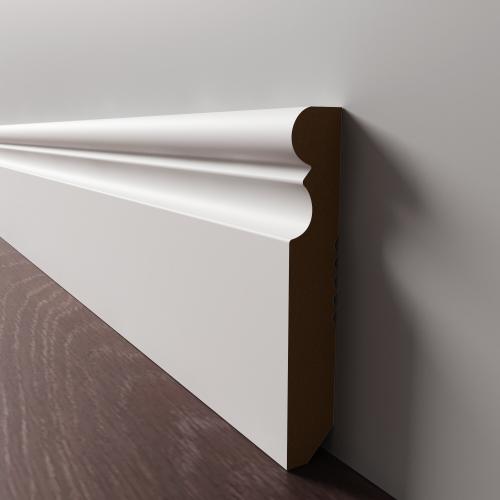 Плинтус Luxury Wood Decor напольный МДФ Каролина Белый финишная эмаль