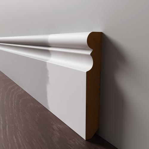 Плинтус Luxury Wood Decor напольный МДФ Каролина белый под покраску