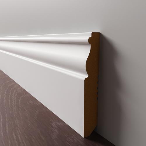 Плинтус Luxury Wood Decor напольный МДФ Кентукки Белый финишная эмаль