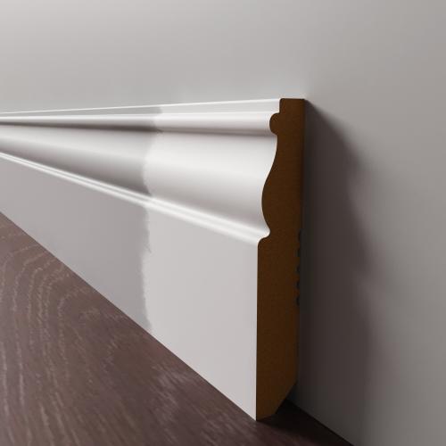 Плинтус Luxury Wood Decor напольный МДФ Кентукки белый под покраску