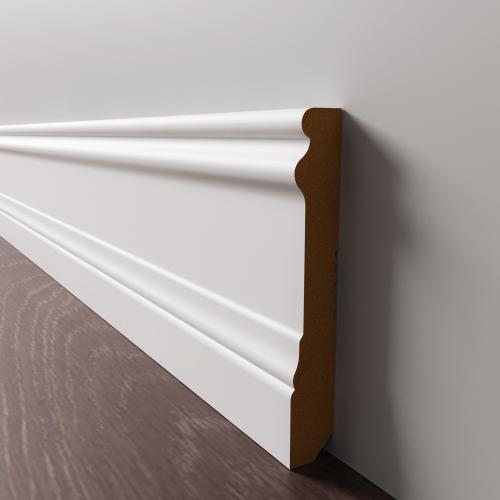 Плинтус Luxury Wood Decor напольный МДФ Колорадо Белый финишная эмаль