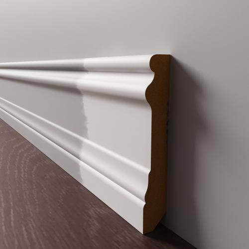 Плинтус Luxury Wood Decor напольный МДФ Колорадо белый под покраску