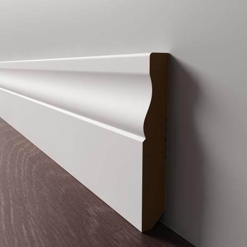 Плинтус Luxury Wood Decor напольный МДФ Луизиана Белый финишная эмаль