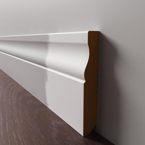 Плинтус Luxury Wood Decor напольный МДФ Луизиана белый под покраску