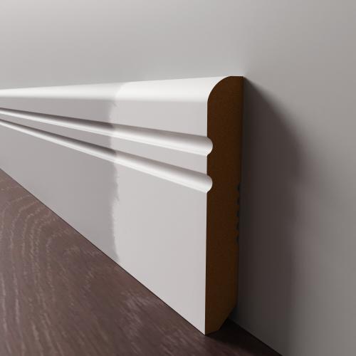 Плинтус Luxury Wood Decor напольный МДФ Мичиган белый под покраску