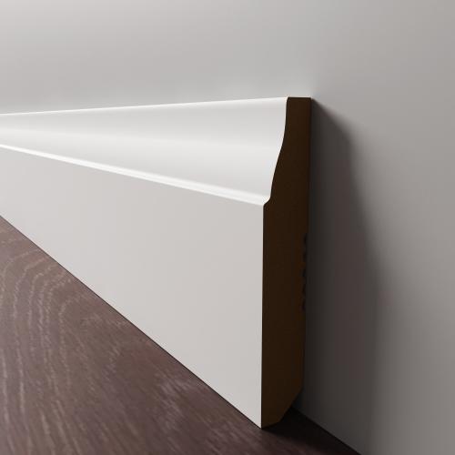 Плинтус Luxury Wood Decor напольный МДФ Миссури Белый финишная эмаль