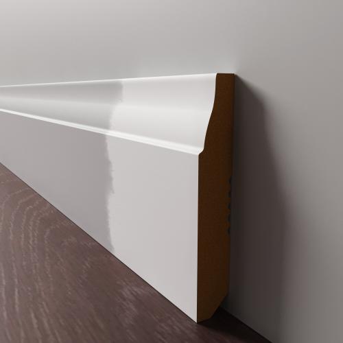 Плинтус Luxury Wood Decor напольный МДФ Миссури белый под покраску