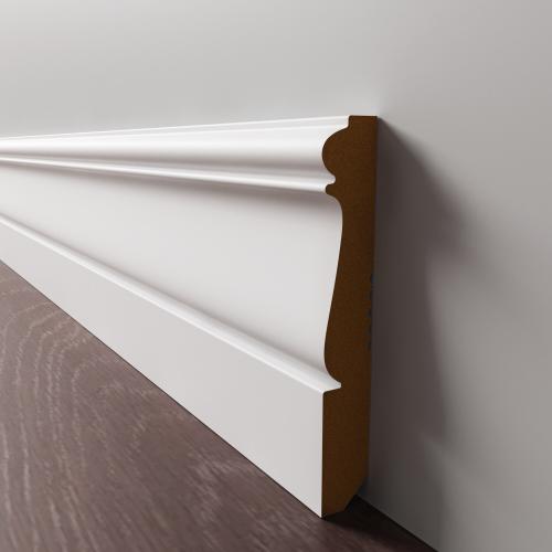 Плинтус Luxury Wood Decor напольный МДФ Монтана Белый финишная эмаль