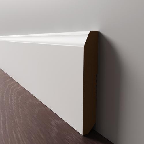 Плинтус Luxury Wood Decor напольный МДФ Нью Джерси Белый финишная эмаль