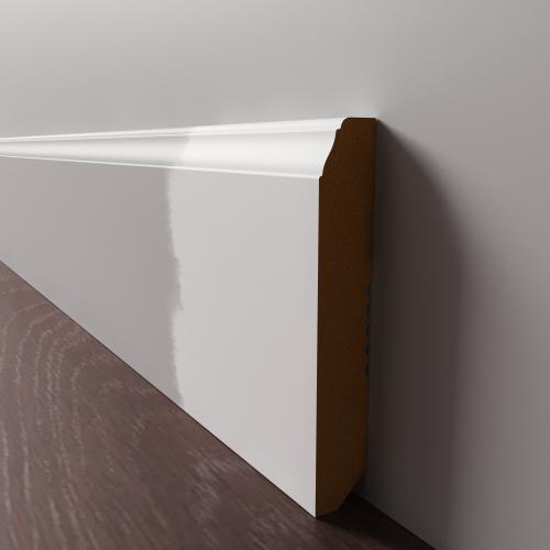 Плинтус Luxury Wood Decor напольный МДФ Нью Джерси белый под покраску