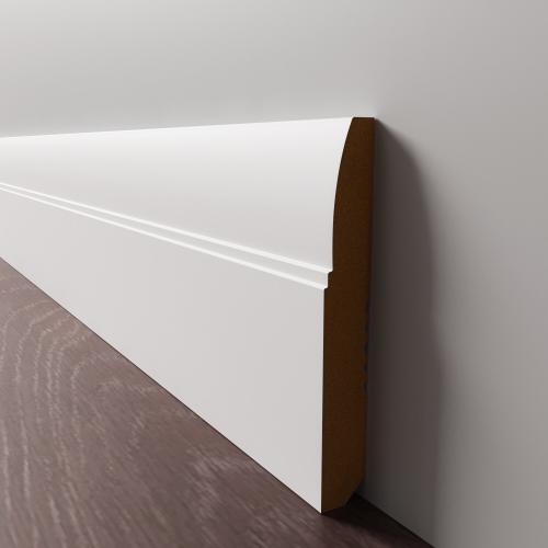 Плинтус Luxury Wood Decor напольный МДФ Оклахома Белый финишная эмаль