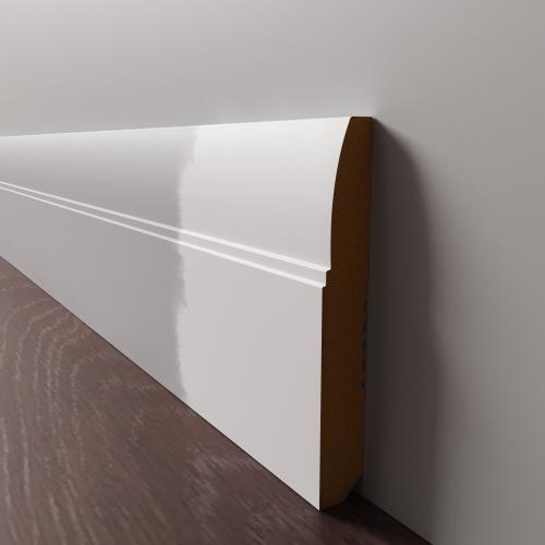 Плинтус Luxury Wood Decor напольный МДФ Оклахома белый под покраску